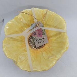 Maxcera Sunflower Bowls Salad Yellow Ceramic Flower Set Of 4 6"